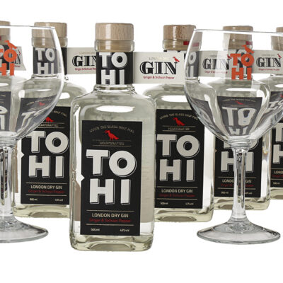 Komplekt 6 x TOHI London Dry Gin + 2 klaasi
